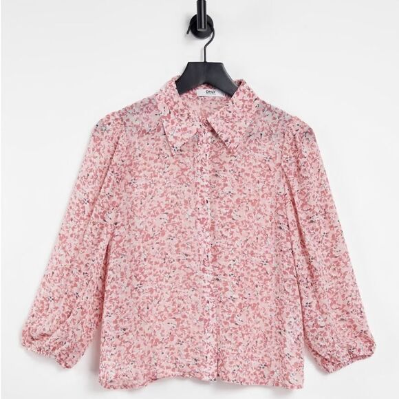 NWT ONLY Neon & Nylon Misty floral print button front top size XS - Picture 1 of 6